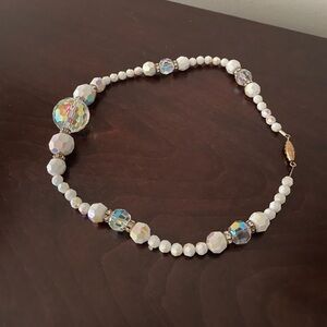 Swarovski AB White and Crystal necklace EUC